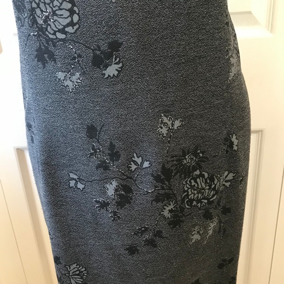 Fattaneh Bahari Charcoal Floral Sheath Dress sz 12 - Picture 3 of 7